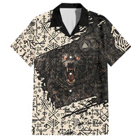 Fenrir Hawaiian Shirt with Norse Symbols and Howling Wolf Viking Mythology Tribute - Wonder Print Shop