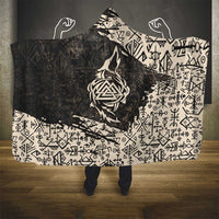 Fenrir Hooded Blanket with Norse Symbols and Howling Wolf Viking Mythology Tribute - undefined