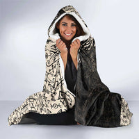 Fenrir Hooded Blanket with Norse Symbols and Howling Wolf Viking Mythology Tribute - undefined