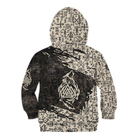 Fenrir Kid Hoodie with Norse Symbols and Howling Wolf Viking Mythology Tribute - Wonder Print Shop