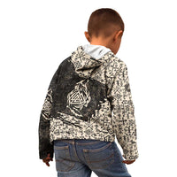 Fenrir Kid Hoodie with Norse Symbols and Howling Wolf Viking Mythology Tribute - Wonder Print Shop