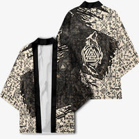 Fenrir Kimono with Norse Symbols and Howling Wolf Viking Mythology Tribute - Wonder Print Shop