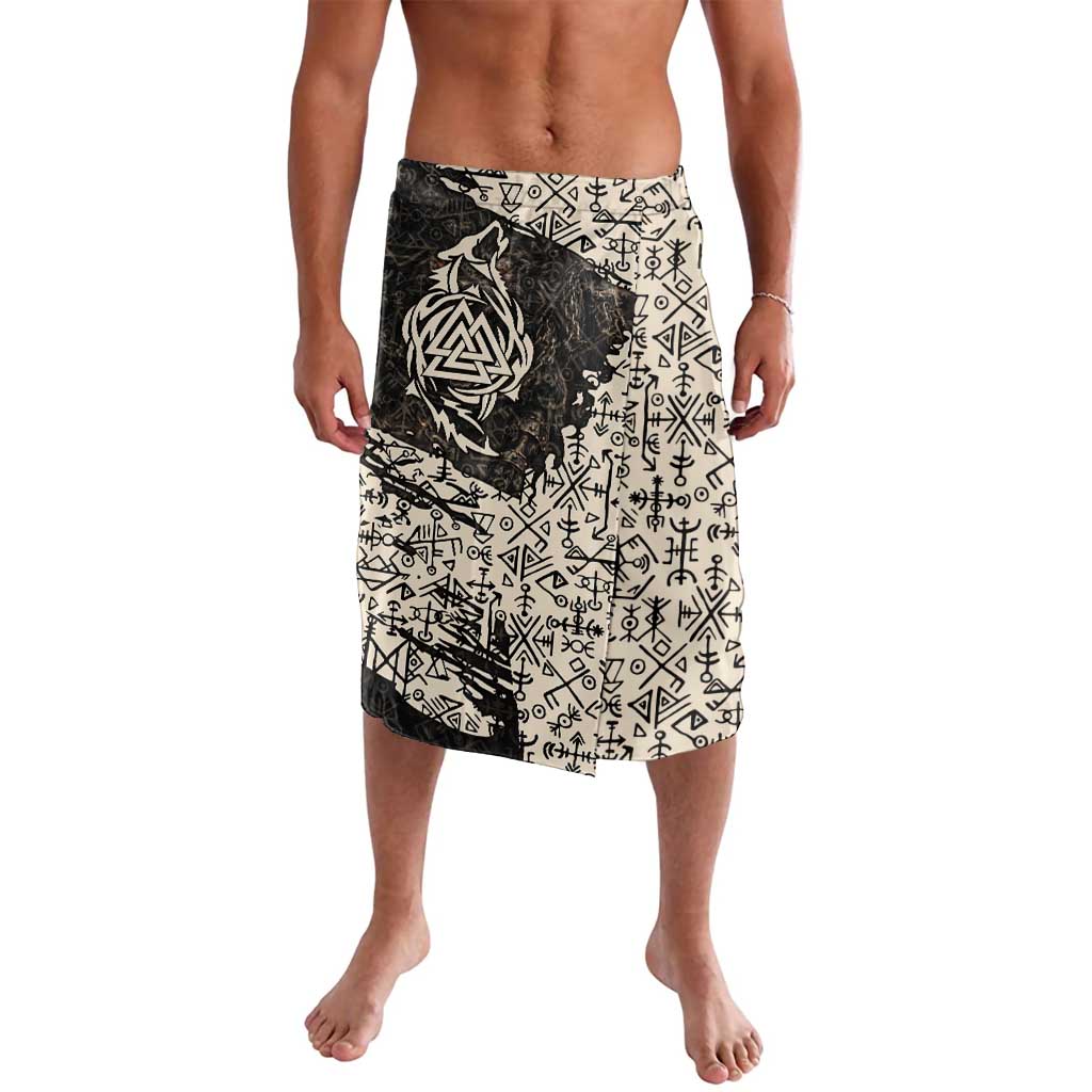 Fenrir Lavalava with Norse Symbols and Howling Wolf Viking Mythology Tribute - Wonder Print Shop