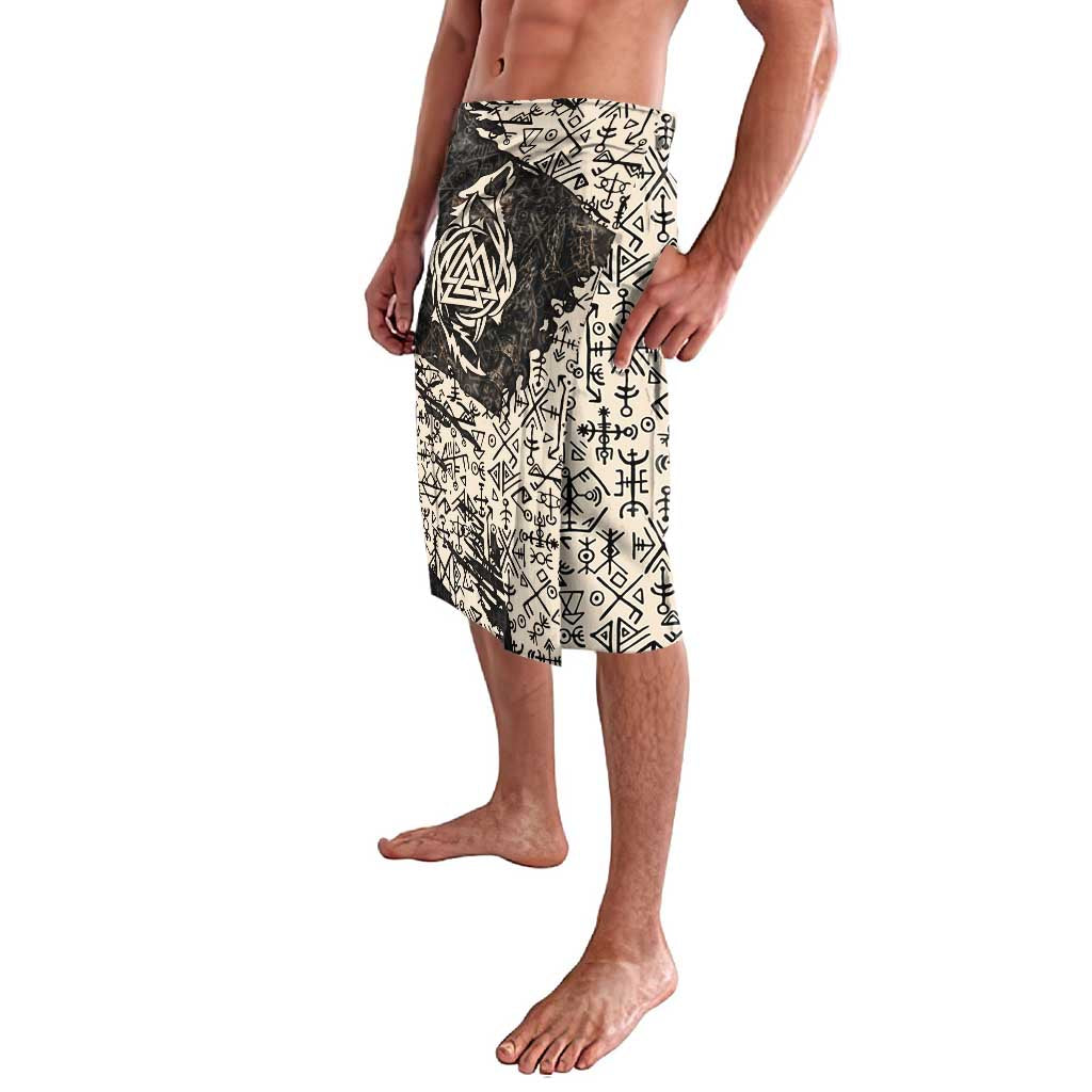 Fenrir Lavalava with Norse Symbols and Howling Wolf Viking Mythology Tribute - Wonder Print Shop