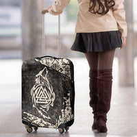 Fenrir Luggage Cover with Norse Symbols and Howling Wolf Viking Mythology Tribute - Wonder Print Shop
