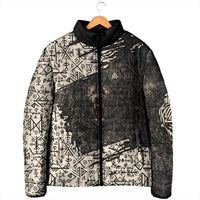 Fenrir Padded Jacket with Norse Symbols and Howling Wolf Viking Mythology Tribute - Wonder Print Shop