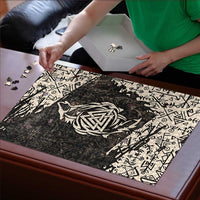 Fenrir Puzzle with Norse Symbols and Howling Wolf Viking Mythology Tribute - Wonder Print Shop