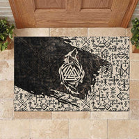 Fenrir Rubber Doormat with Norse Symbols and Howling Wolf Viking Mythology Tribute - Wonder Print Shop