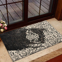 Fenrir Rubber Doormat with Norse Symbols and Howling Wolf Viking Mythology Tribute - Wonder Print Shop