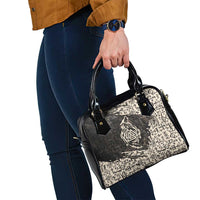 Fenrir Shoulder Handbag with Norse Symbols and Howling Wolf Viking Mythology Tribute - Wonder Print Shop