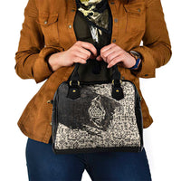 Fenrir Shoulder Handbag with Norse Symbols and Howling Wolf Viking Mythology Tribute - Wonder Print Shop