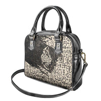 Fenrir Shoulder Handbag with Norse Symbols and Howling Wolf Viking Mythology Tribute - Wonder Print Shop