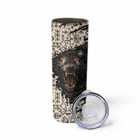 Fenrir Skinny Tumbler with Norse Symbols and Howling Wolf Viking Mythology Tribute - Wonder Print Shop