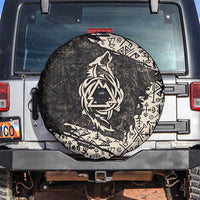 Fenrir Spare Tire Cover with Norse Symbols and Howling Wolf Viking Mythology Tribute - Wonder Print Shop