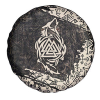 Fenrir Spare Tire Cover with Norse Symbols and Howling Wolf Viking Mythology Tribute - Wonder Print Shop