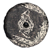 Fenrir Spare Tire Cover with Norse Symbols and Howling Wolf Viking Mythology Tribute - Wonder Print Shop