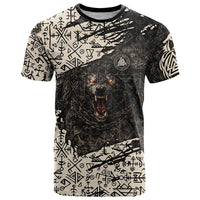 Fenrir T Shirt with Norse Symbols and Howling Wolf Viking Mythology Tribute - Wonder Print Shop