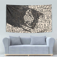 Fenrir Tapestry with Norse Symbols and Howling Wolf Viking Mythology Tribute - Wonder Print Shop