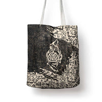 Fenrir Tote Bag with Norse Symbols and Howling Wolf Viking Mythology Tribute - Wonder Print Shop