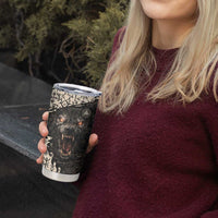 Fenrir Tumbler Cup with Norse Symbols and Howling Wolf Viking Mythology Tribute - Wonder Print Shop