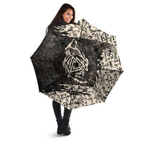 Fenrir Umbrella with Norse Symbols and Howling Wolf Viking Mythology Tribute - Wonder Print Shop