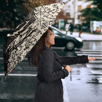Fenrir Umbrella with Norse Symbols and Howling Wolf Viking Mythology Tribute - Wonder Print Shop