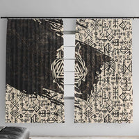 Fenrir Window Curtain with Norse Symbols and Howling Wolf Viking Mythology Tribute - Wonder Print Shop
