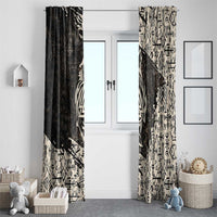 Fenrir Window Curtain with Norse Symbols and Howling Wolf Viking Mythology Tribute - Wonder Print Shop