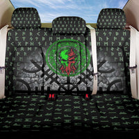 Flaming Skull Back Car Seat Cover with Green Runes and Norse Symbols Viking Warrior Tribute - Wonder Print Shop