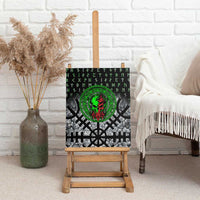 Flaming Skull Canvas Wall Art with Green Runes and Norse Symbols Viking Warrior Tribute - Wonder Print Shop