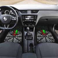 Flaming Skull Car Mats with Green Runes and Norse Symbols Viking Warrior Tribute - Wonder Print Shop