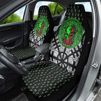 Flaming Skull Car Seat Cover with Green Runes and Norse Symbols Viking Warrior Tribute - Wonder Print Shop