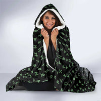 Flaming Skull Hooded Blanket with Green Runes and Norse Symbols Viking Warrior Tribute - Wonder Print Shop