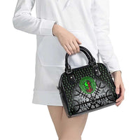 Flaming Skull Shoulder Handbag with Green Runes and Norse Symbols Viking Warrior Tribute - Wonder Print Shop