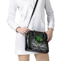 Flaming Skull Shoulder Handbag with Green Runes and Norse Symbols Viking Warrior Tribute - Wonder Print Shop