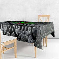 Flaming Skull Tablecloth with Green Runes and Norse Symbols Viking Warrior Tribute - Wonder Print Shop