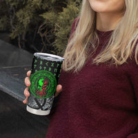 Flaming Skull Tumbler Cup with Green Runes and Norse Symbols Viking Warrior Tribute - Wonder Print Shop