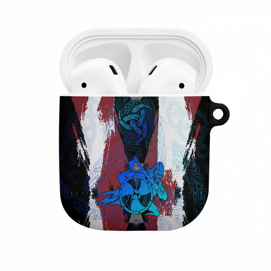 Vikings Warrior AirPods Case with Shield, Axes and Nordic Pattern Norse Heritage Tribute - Wonder Print Shop