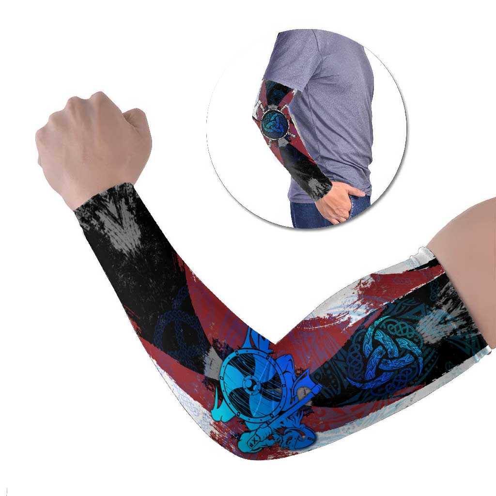 Vikings Warrior Arm Sleeves with Shield, Axes and Nordic Pattern Norse Heritage Tribute - Wonder Print Shop