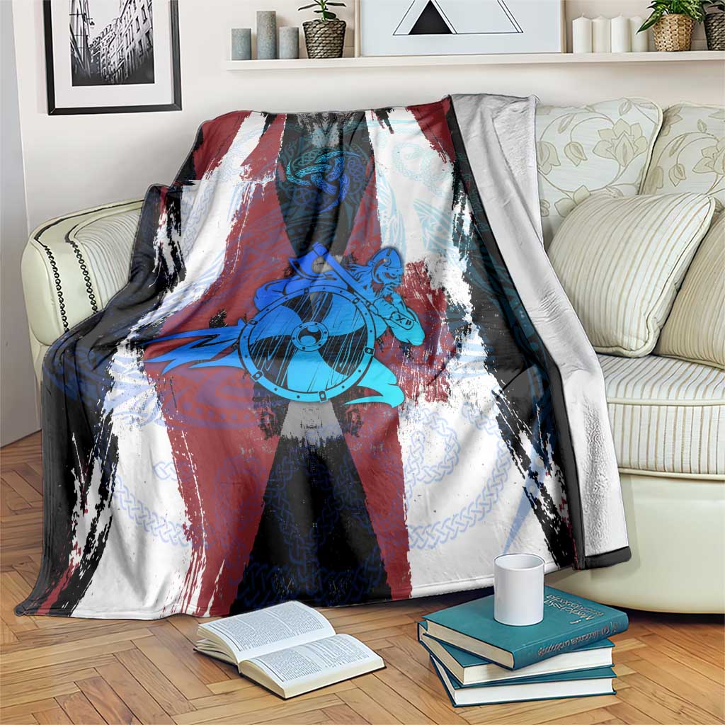 Vikings Warrior Blanket with Shield, Axes and Nordic Pattern Norse Heritage Tribute - Wonder Print Shop