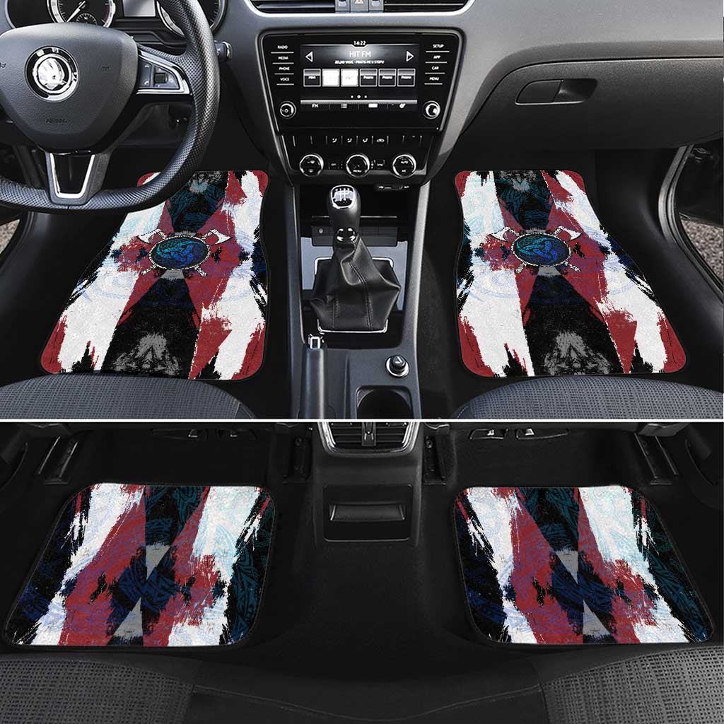 Vikings Warrior Car Mats with Shield, Axes and Nordic Pattern Norse Heritage Tribute - Wonder Print Shop