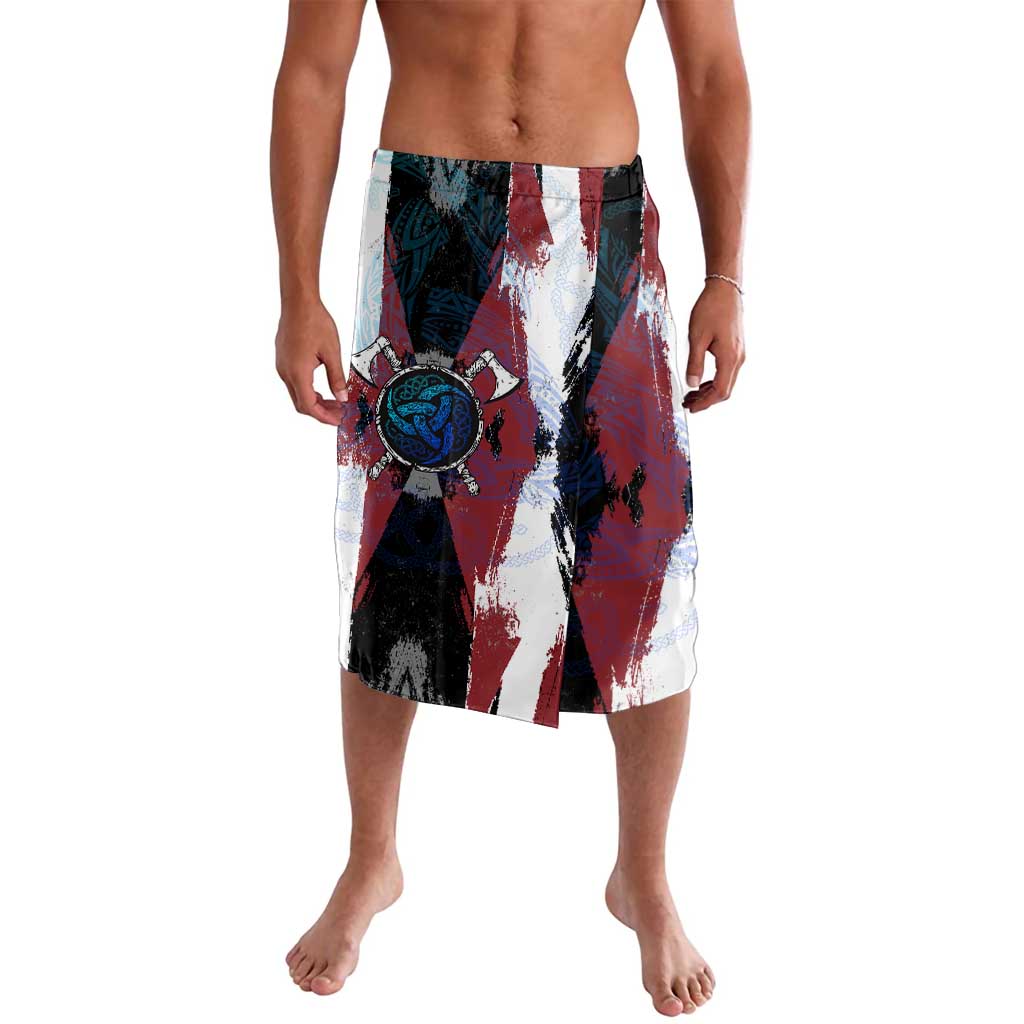 Vikings Warrior Lavalava with Shield, Axes and Nordic Pattern Norse Heritage Tribute - Wonder Print Shop