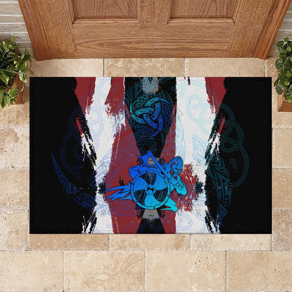 Vikings Warrior Rubber Doormat with Shield, Axes and Nordic Pattern Norse Heritage Tribute - Wonder Print Shop