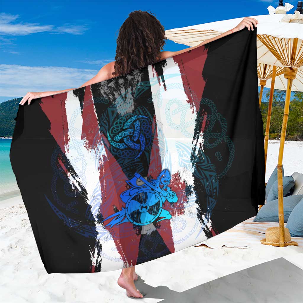 Vikings Warrior Sarong with Shield, Axes and Nordic Pattern Norse Heritage Tribute - Wonder Print Shop