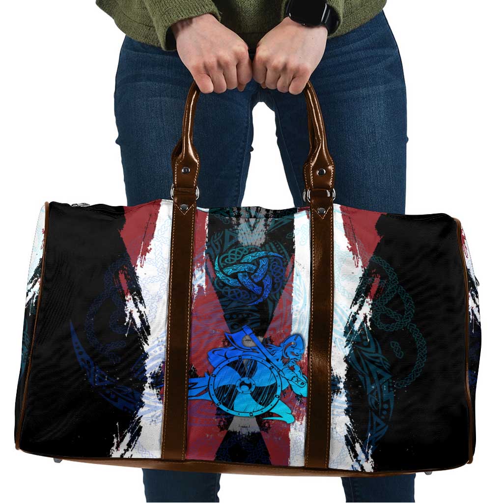 Vikings Warrior Travel Bag with Shield, Axes and Nordic Pattern Norse Heritage Tribute - Wonder Print Shop