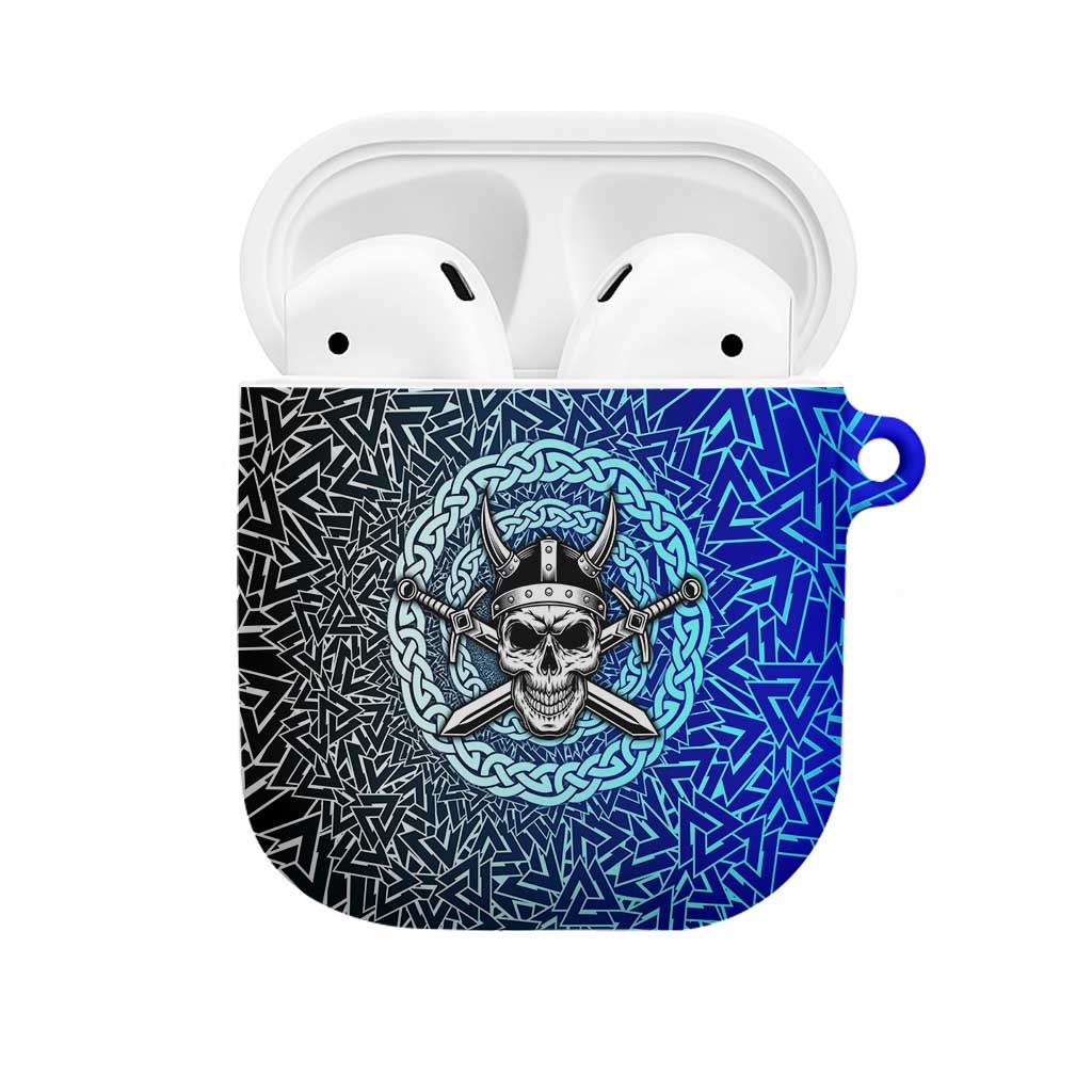 Viking Skull AirPods Case with Horned Helmet and Swords Nordic Warrior Tribute - Wonder Print Shop
