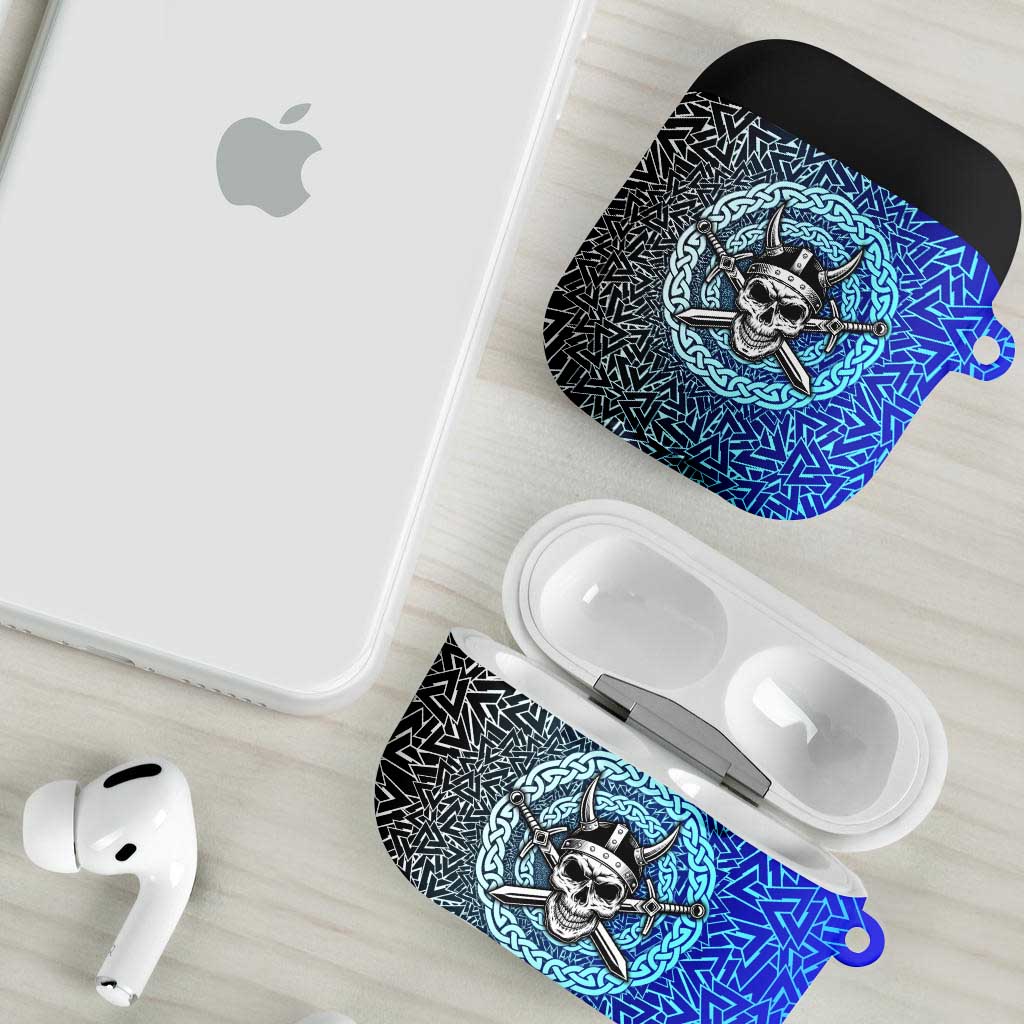 Viking Skull AirPods Case with Horned Helmet and Swords Nordic Warrior Tribute - Wonder Print Shop