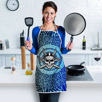 Viking Skull Apron with Horned Helmet and Swords Nordic Warrior Tribute - Wonder Print Shop