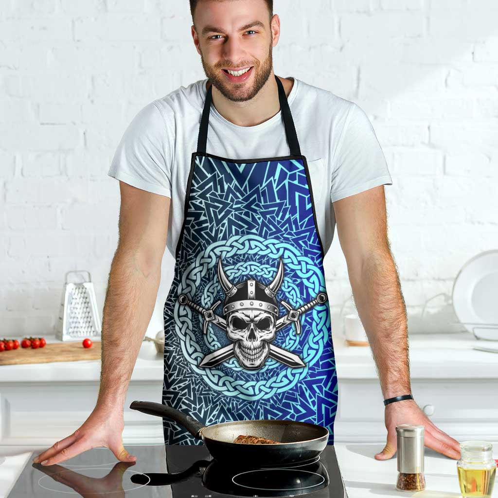Viking Skull Apron with Horned Helmet and Swords Nordic Warrior Tribute - Wonder Print Shop