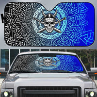 Viking Skull Auto Sun Shade with Horned Helmet and Swords Nordic Warrior Tribute - Wonder Print Shop
